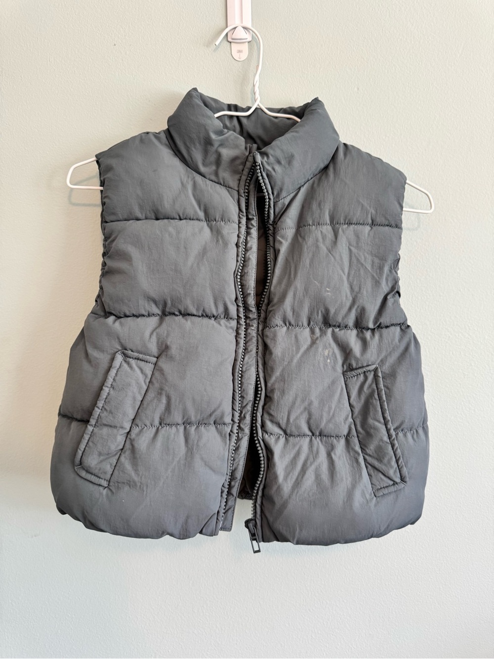 Gray Quilted Puffer Vest